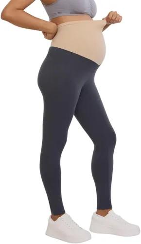 Vista 11 de Motherhood Maternity - Leggings elásticas para mujer, longitud completa, Secret Fit, para el vientre durante el embarazo Negro