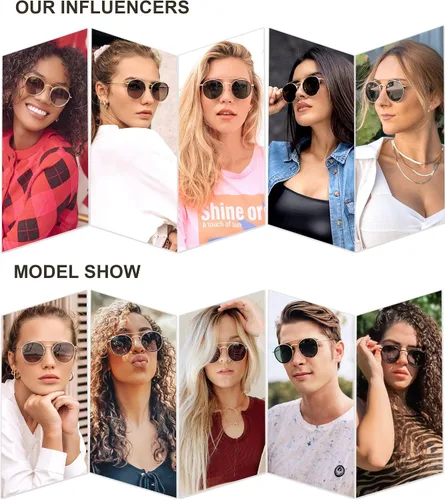 Vista 4 de SOJOS Retro Round Double Bridge Polarized Sunglasses for Women Men Twin Beams Circular UV400 Sunnies