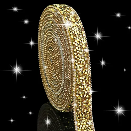 Vista 33 de Dowarm Cinta autoadhesiva de diamantes de imitación plateados, tiras brillantes para manualidades, decoración de bodas, 0.4 pulgadas de ancho