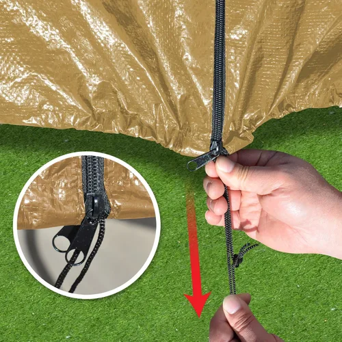 Vista 6 de BenefitUSA Funda protectora para hamaca de 3 plazas triples para muebles de exterior, porche (bronceado), 68 x 51 x 67 pulgadas