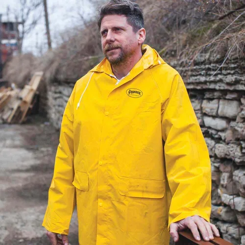 Vista 9 de Pioneer 577U Traje para lluvia de PVC, talla pequeña, color amarillo