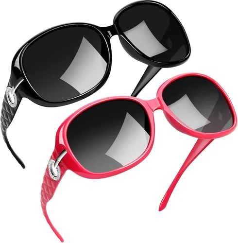 Vista 17 de Joopin Oversized Rectangle Sunglasses UV400 Protection Shades for Women Negro