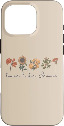 Vista 20 de Love Like Jesus - Carcasa para iPhone 17, diseño de flores y texto bíblico, religioso