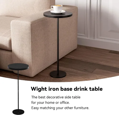 Vista 4 de Mesa auxiliar pequeña, mesa redonda de metal, diámetro de escritorio de 9.99 pulgadas para sala de estar, dormitorio, espacios pequeños, sofá
