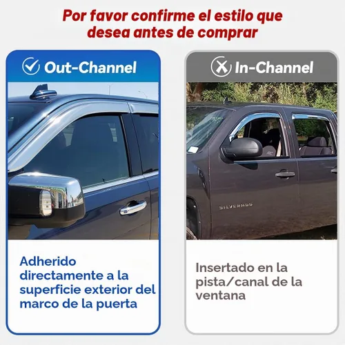 Vista 3 de Viseras laterales cromadas para ventana, deflector de ventilación de viento para Chevry Colorado/GMC Canyon Crew Cab 2004-2012, 4 piezas de montaje