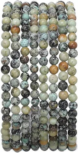 Vista 22 de BEADIA Cuentas redondas de jade africano natural de piedra suelta semipreciosas para hacer joyas 4MM 38cm/hebra