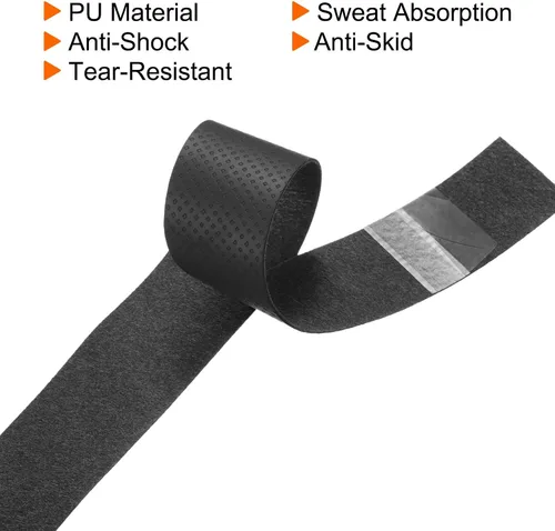 Vista 4 de PATIKIL Cinta de agarre de raqueta de tenis, PU Overgrip Ronda Surco Antideslizante Absorbe el sudor para caña de pescar de bádminton