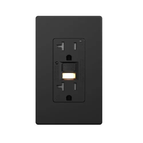 Vista 8 de AIDA - Salida GFCI de 15 amperios, enchufe eléctrico con luz nocturna de autoprueba, receptáculo resistente a manipulaciones con indicador LED
