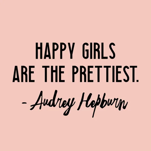 Vista 4 de Calcomanía de vinilo para pared, diseño de Happy Girls are The Prettiest, 12 x 20 pulgadas, calcomanía motivacional de moda con cita positiva