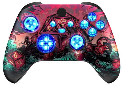 Vista 16 de Silent Modz Custom Modded Controller 7 LED Colors Trigger Stopper w/Pro Grips compatible with Xbox Series S, Xbox Series X, Xbox One, and Windows