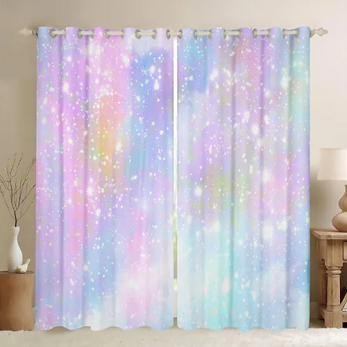 Vista 20 de Feelyou Cortinas opacas con estampado de leopardo para dormitorio, sala de estar, safari, cortinas de oscurecimiento de habitación con purpurina