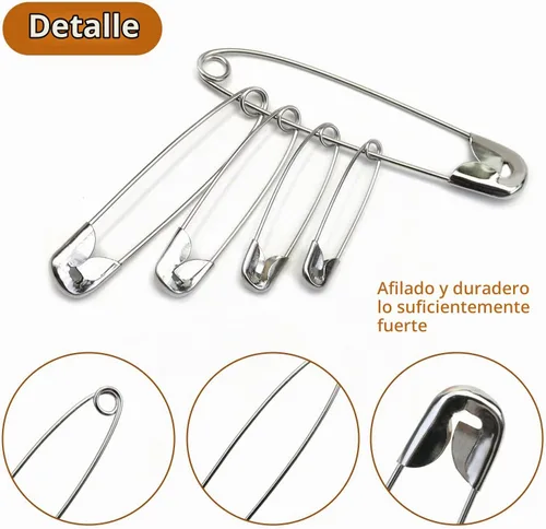 Vista 2 de 1000 piezas de alfileres de seguridad, alfileres de seguridad de 32 mm al por mayor, resistentes al óxido, paquete variado resistente, perfecto