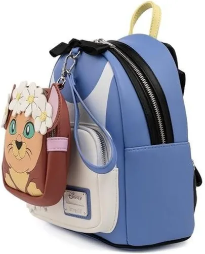Vista 2 de Loungefly Disney Alice in Wonderland Cosplay - Bolso de hombro con correa doble para mujer con muñeca desmontable