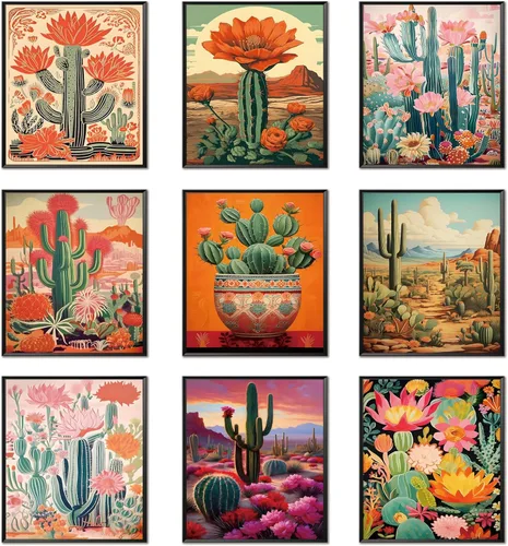 Vista 15 de ARKZSHO Juego de 9 impresiones en lienzo para pared de Halloween, pintura oscura de academia, pintura estética gótica espeluznante para galería