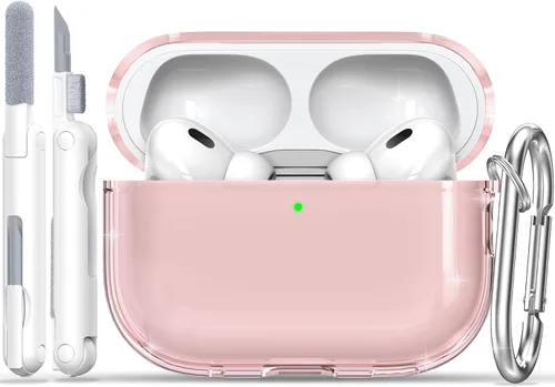 Vista 24 de RFUNGUANGO AirPods Pro Funda Transparente TPU Suave Transparente Blanco