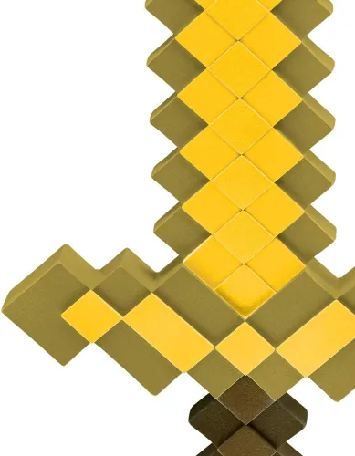Vista 3 de Espada dorada de Minecraft, accesorio oficial de disfraz de Minecraft para niños, tamaño individual