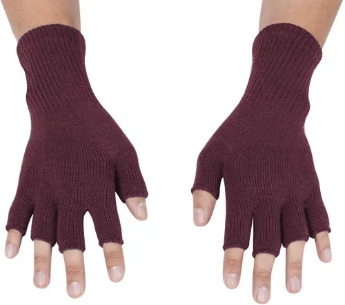 Vista 8 de Gravity Threads Guantes de invierno unisex para hombre y mujer, de punto elástico, sin dedos