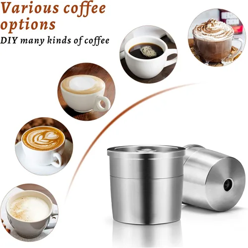 Vista 5 de Cápsula de café recargable reutilizable, cápsula de café de acero inoxidable, filtro de café concentrado italiano compatible con máquina de café