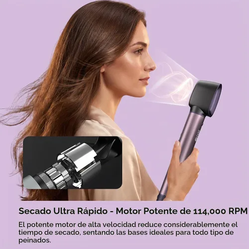 Vista 7 de Cepillo secador de pelo Cweixi 7 en 1, estilizador de aire caliente con Lavanda