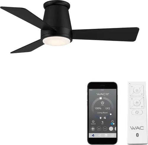 Vista 11 de WAC Lighting - Ventilador de techo de 3 aspas de aluminio inteligente de montaje empotrado en níquel cepillado
