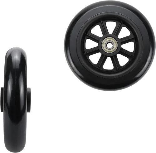 Vista 2 de Wealrit Black Solid Walker Wheels Reemplazo - Ruedas de 5 pulgadas (paquete de 4)