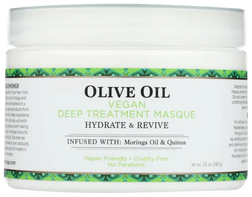 Vista 3 de Aceite de oliva, mascarilla vegana de tratamiento profundo, 12 oz (340 g), Nubian Heritage