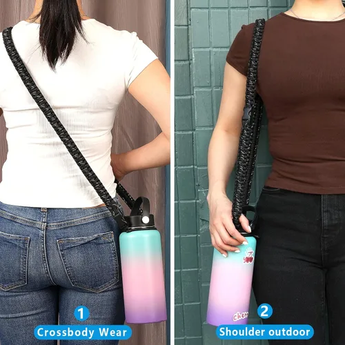 Vista 5 de Mango de cuerda de paracaídas con correa de hombro para correa de botella Hydro Flask