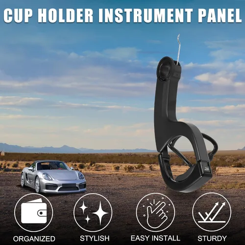 Vista 2 de Portavasos para Porsche Boxster Practical No.99155219401 Panel de instrumentos Soporte derecho para bebidas negro 1 uds
