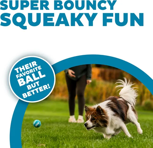 Vista 2 de Outward Hound Squeaker Ballz - Pelota de tenis para perro, pequeño, 2 Bolas chirriantes múltiples