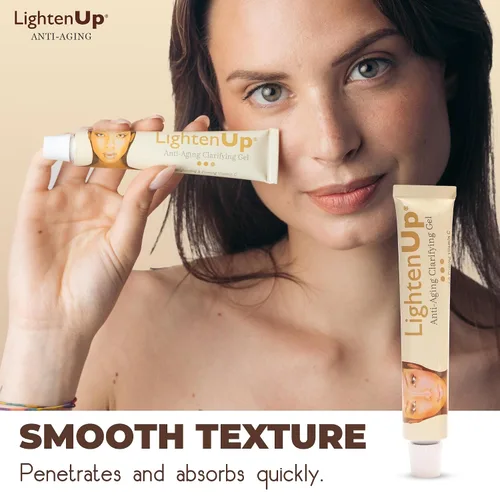 Vista 5 de Lighten-Up - Gel iluminador antienvejecimiento para la piel, 1 onza líquida, crema antienvejecimiento, con alfa arbutina, aceite de argán, vitamina C
