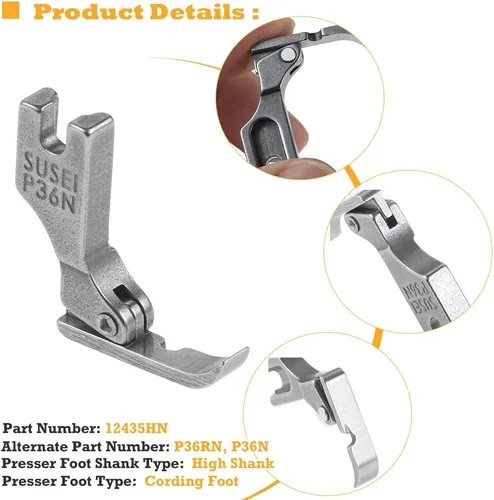 Vista 4 de 4 piezas diferentes prensatelas de cremallera P36L P36N P363 S518N compatibles con JUKI Brother Singer Consew típicas máquinas de coser industriales