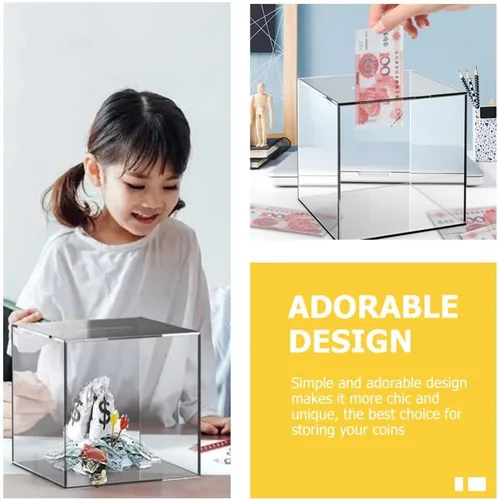 Vista 6 de 1 alcancía, caja de cambio de punta para niños y niñas, 4.7 x 4.7 x 4.7 in