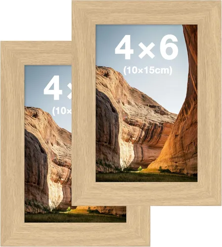 Vista 54 de FrameWorks Marcos de fotos clásicos de madera 4x6 con vidrio templado, color negro, paquete de 2
