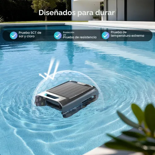 Vista 7 de AIPER Surfer S2 Robot de Limpieza de Superficie de Piscina con Energía Solar con Soporte de APP, Limpieza Continua 24/7, Modos de Carga Dual, Gris