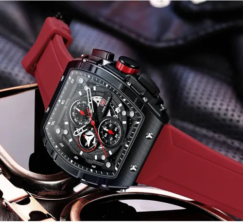 Vista 4 de Relojes para hombre de lujo con diseño de esqueleto para hombre impermeable correa de silicona ajustable estilo steampunk cronógrafo calendario