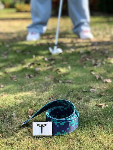 Vista 7 de Teeoff Cinturón de correas impresas hebilla de metal reversible