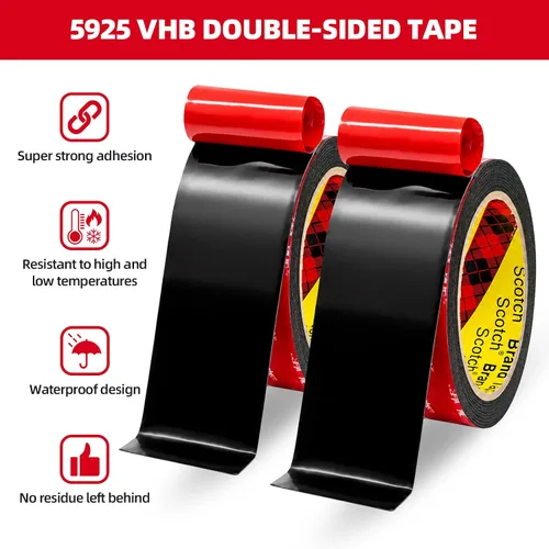 Vista 3 de Cinta de Doble Cara Resistente de 1 pulgada x 10 pies, Cinta de Montaje Extraíble Resistente, Tiras Adhesivas de Cinta de Montaje de Doble Cara