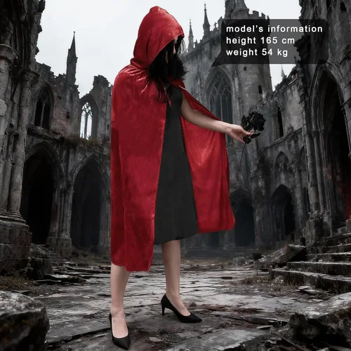 Vista 5 de Mayplous Halloween Costumes Women Men Cosplay Long Cape Velvet Cloak Fancy Dress for Role Play