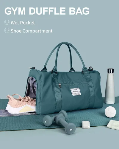 Vista 2 de Bolsa de lona de viaje, bolsas de fin de semana para mujeres y hombres, bolsa de transporte durante la noche, bolsa de hospital, bolsa de gimnasio