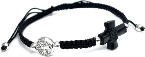 Vista 7 de St Benedict Medal Adjustable Red String Protection Bracelet for Mens Pulsera San Benito para Hombre