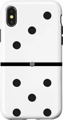 Vista 4 de iPhone 14 Domino Dominoes Cuban Game Player Piece Blanco Negro Case