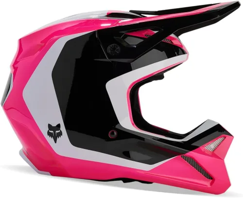 Vista 3 de Fox Racing Casco Unisex V1 para Motocross y Bicicleta de Tierra, Negro/Rosa, Extra Grande