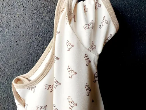 Vista 6 de Género Neutral Crema Manga Corta Algodón Orgánico Infantil Bebé Mono Unisex Niño Niña