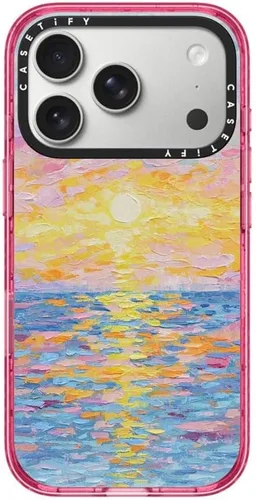 Vista 77 de CASETiFY Impact iPhone Air Case [Delgada/Compatible con Magsafe / 8.2 ft. Protección contra Caídas de Grado Militar 4X] - Lazos - Rosa Arcos