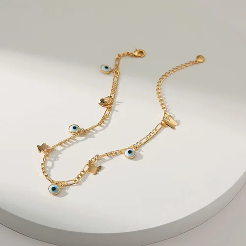 Vista 9 de Tobillera para mujer, chapada en oro de 18 quilates, tobillera con dije de oro, impermeable, para verano, playa, cadena de pie, joyería para regalos