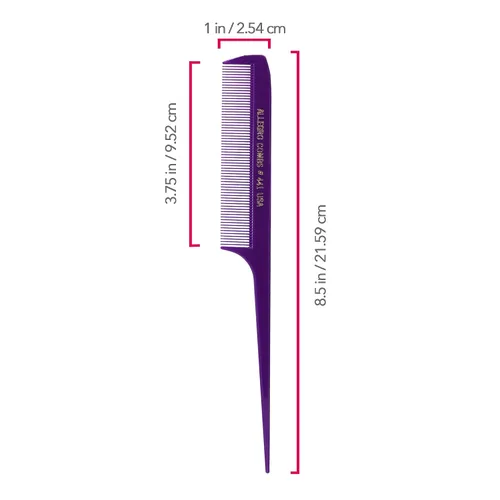 Vista 3 de Allegro Combs Peines de cola de rata de 441. 8.5 pulgadas para trenzar o separar dientes finos de cola de rata, juego de peines para peinar