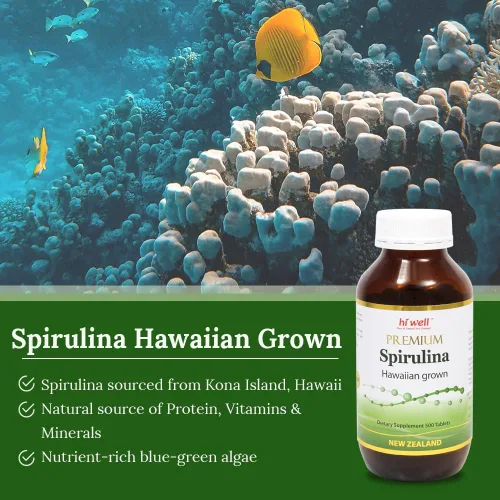 Vista 3 de Hi Well Premium Spirulina Hawaiian Grown 500Tablets