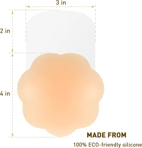 Vista 5 de Niidor Nipplecovers Breast Lift Petals Brown Silicone bra Push up Adhesive Reusable Pasties for Women