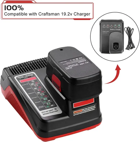 Vista 5 de Paquete de 2 repuestos C3 actualizados a 4500mAh para Craftsman 19.2V batería Ni-MH compatible con batería Craftsman 19.2V 315.115410 315.11485