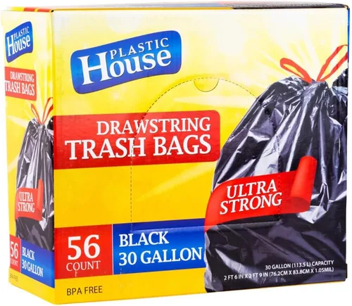 Vista 8 de Bolsas de basura resistentes de alta calidad, cordón fuerte, varios tamaños, ideales para césped, patio y uso doméstico, 18 galones, versátiles